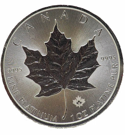 1 OZ Platinum Royal Canadian Mint Maple Leaf Coin in Canada 