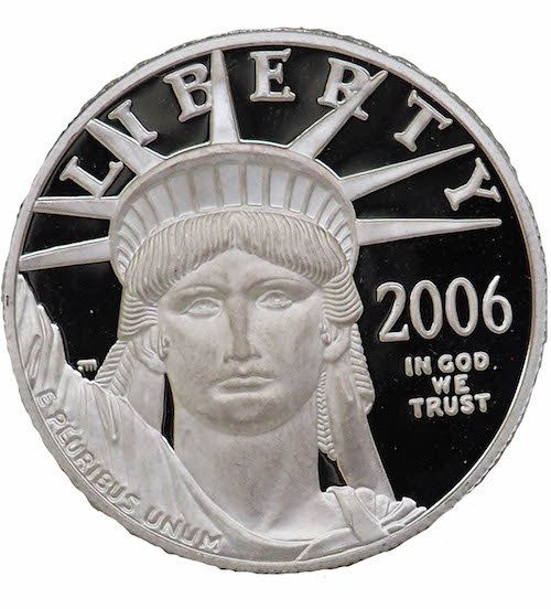 1 Ounce Platinum Coin Liberty USA