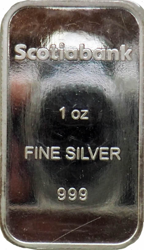 1 Oz Silver Scotiabank Bar - Gold Bars In Canada